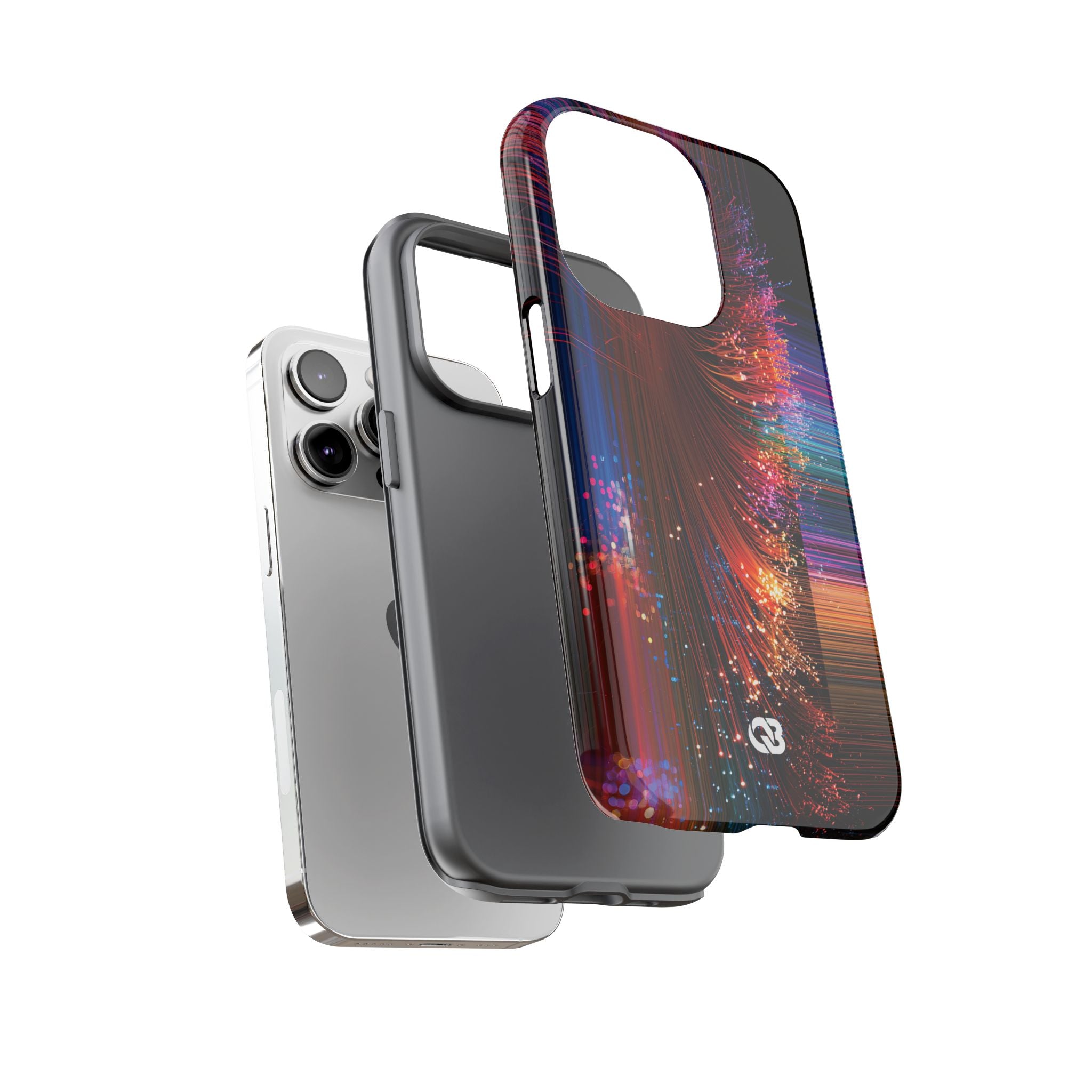 Black Tough Phone Case for iPhone - Cyber Optic Streak
