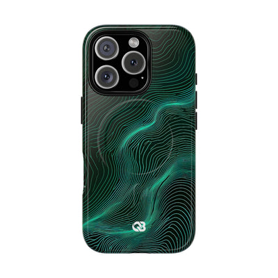 Emerald Topo Ridge · Tough 2.0 Magnetic Phone Case for iPhone · Green