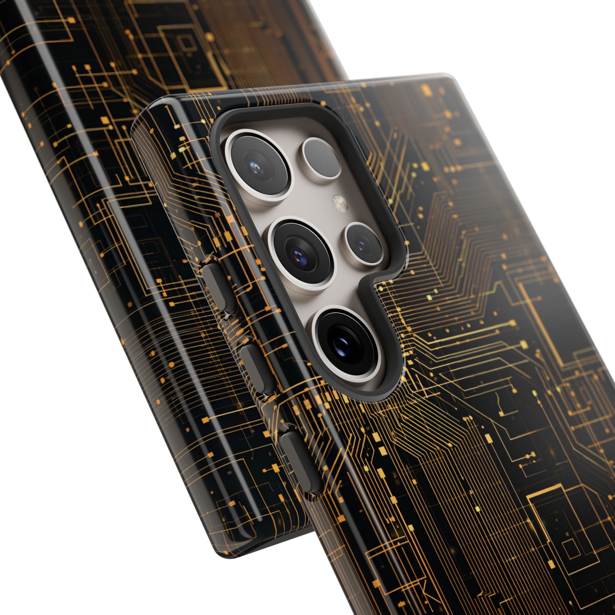 Gold Tough Phone Case for Samsung - Amber Core Mainframe