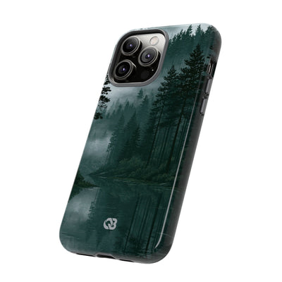 Green Tough Phone Case for iPhone - Misty Evergreen Mirror