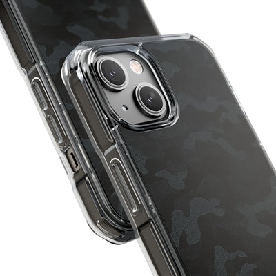 Blackout Urban Camo · Clear Impact Magnetic Phone Case for iPhone · Black