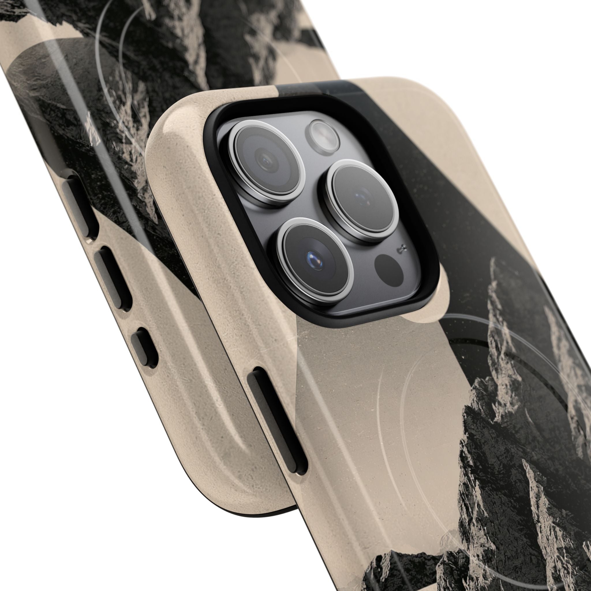 Beige Tough 2.0 Magsafe Phone Case for iPhone - Obsidian Summit Parchment
