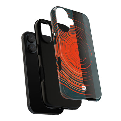 Teal Tough Phone Case for iPhone - Burnt Slate Radial