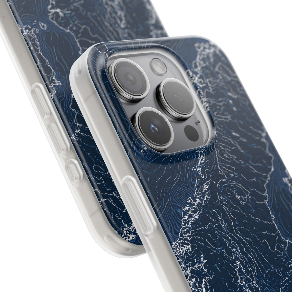 Nordic Contour Chart · Lite Phone Case for iPhone ·  Blue