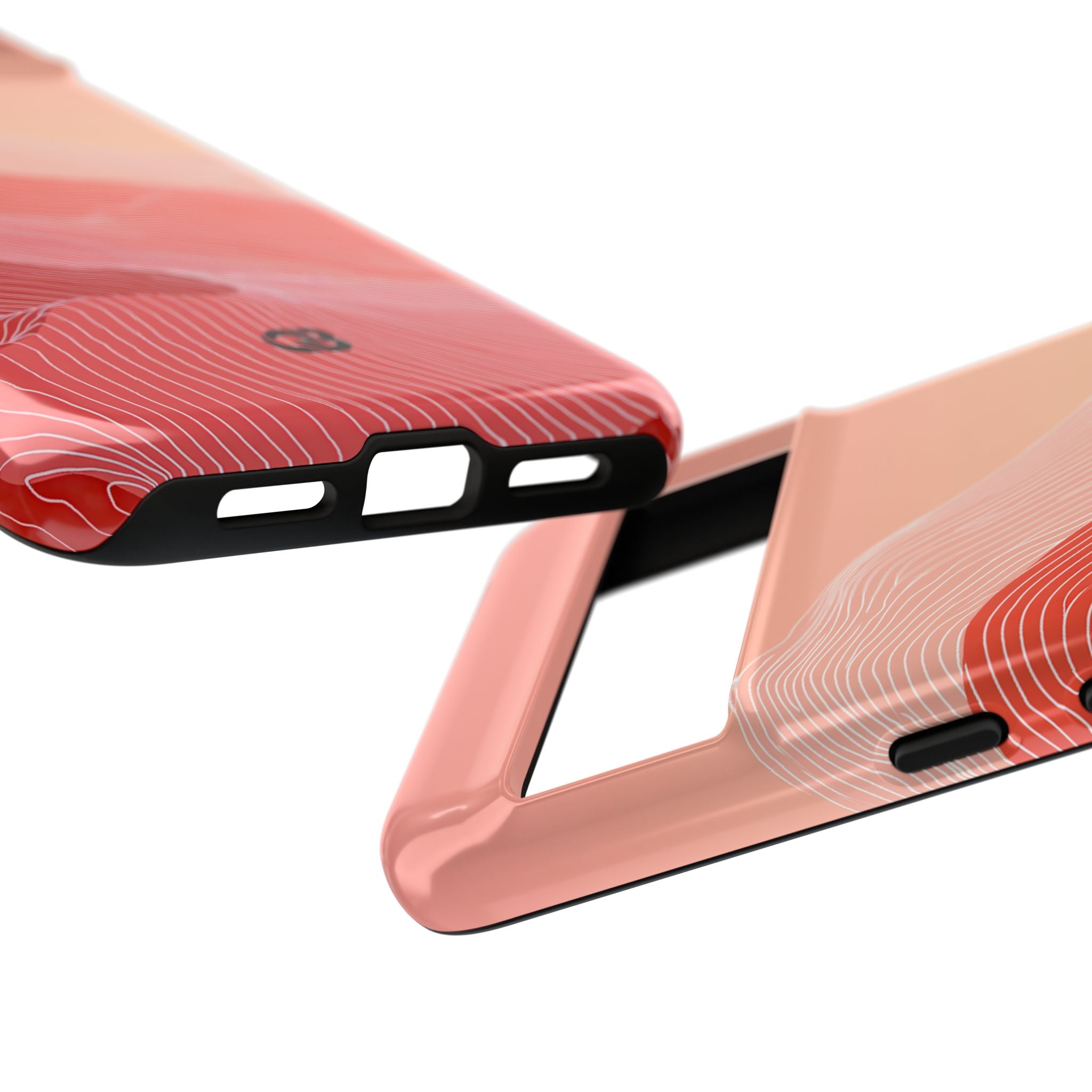 Red Tough Phone Case for Google Pixel - Crimson Ridge Contour