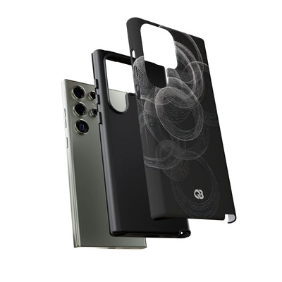 Black Tough Phone Case for Samsung - Kinetic Wireframe Orbit
