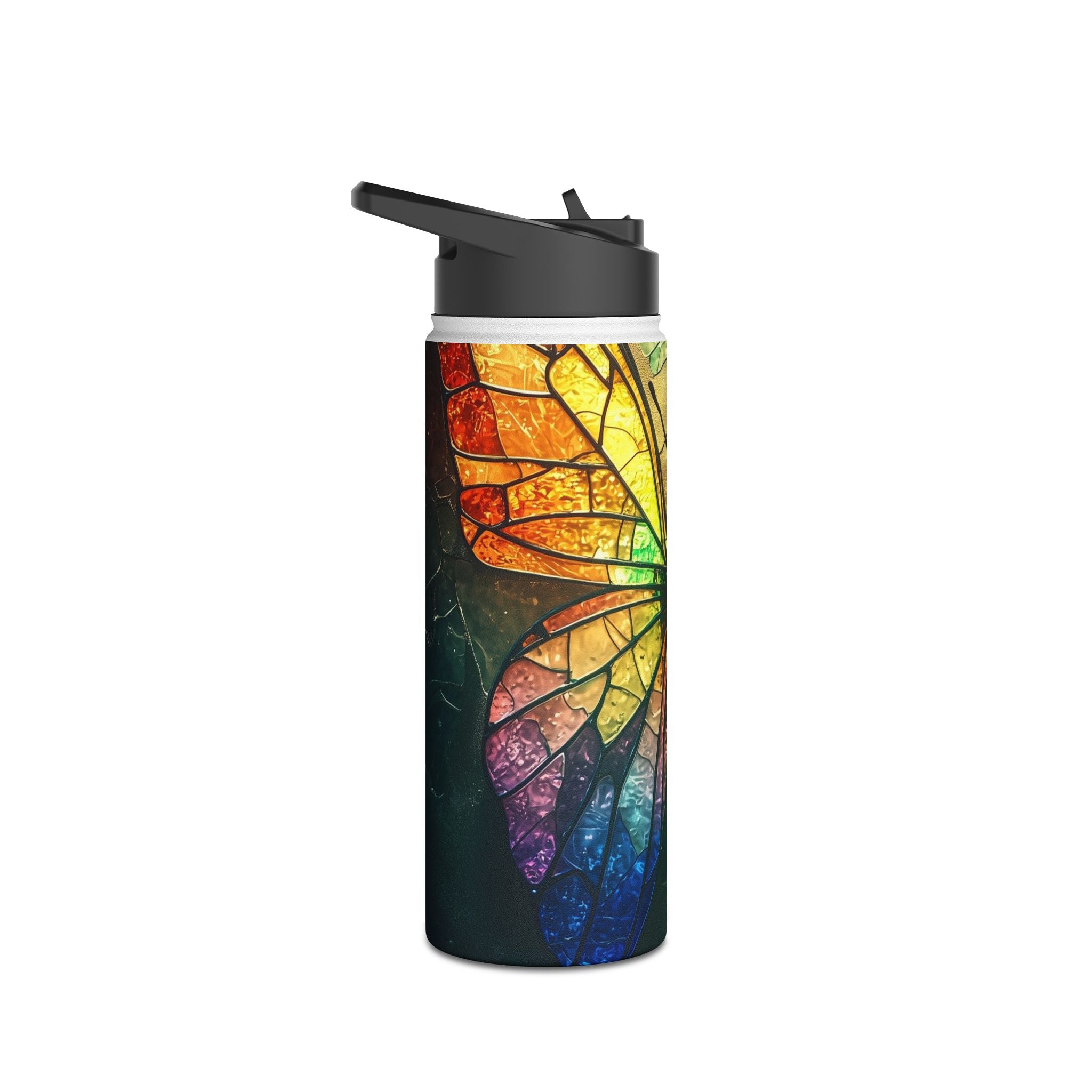Stained Glass Butterfly - Stainless Steel Water Bottle