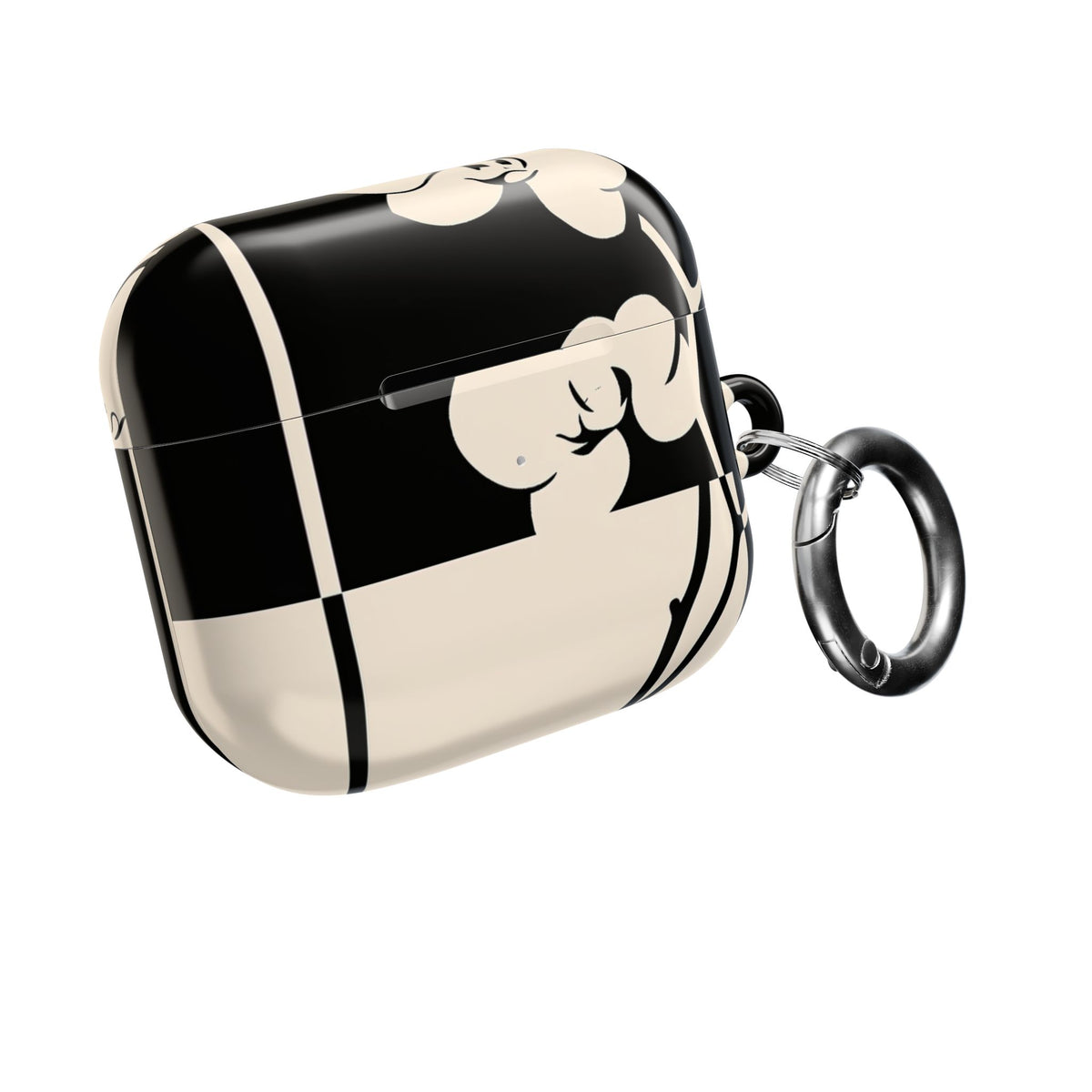 Geometric Orchid Bloom · Hard Case for AirPods & AirPods Pro · Black