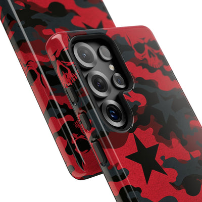 Crimson Skull Camo · Tough Phone Case for Samsung · Red