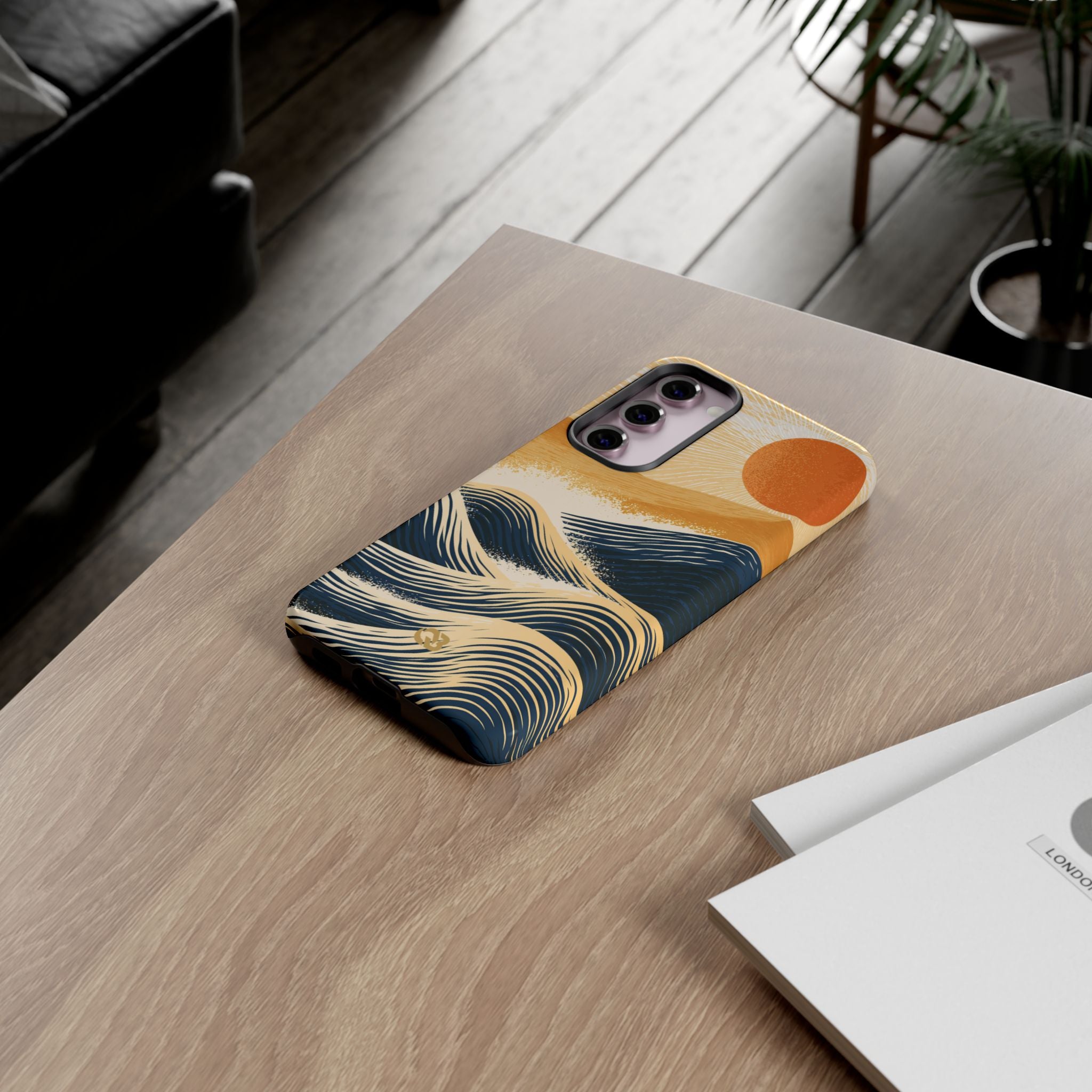 Blue Tough Phone Case for Samsung - Kyoto Cresting Tide