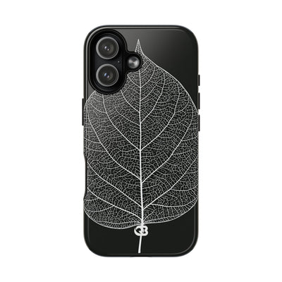 Black Tough 2.0 Magsafe Phone Case for iPhone - Bleached Leaf Lattice