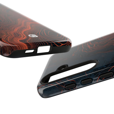 Black Tough Phone Case for Samsung - Volcanic Basalt Map