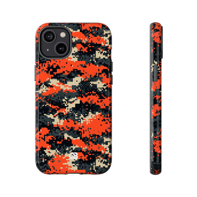 Signal Pixel Camo · Tough Phone Case for iPhone · Orange