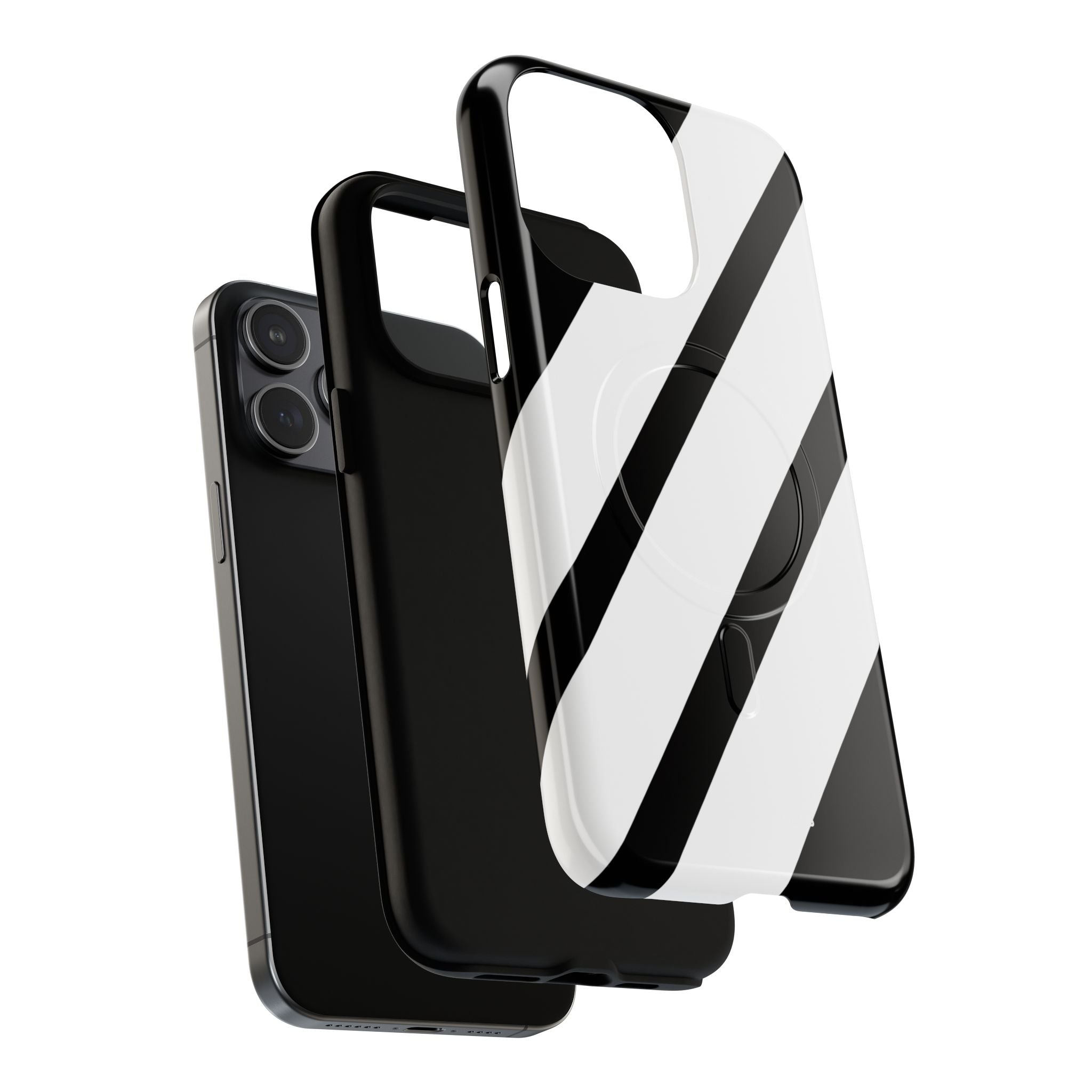 Diagonal Bands Noir iPhone 15 Pro Max Case - Tough+