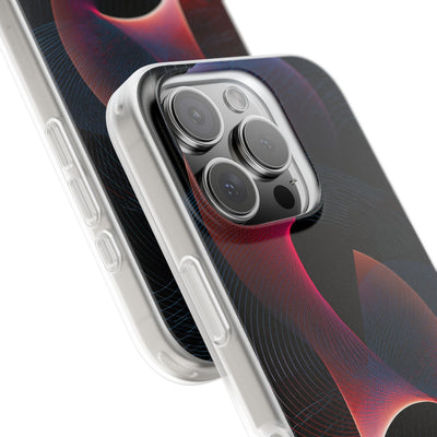 Black Lite Phone Case for iPhone - Cobalt Crimson Flux