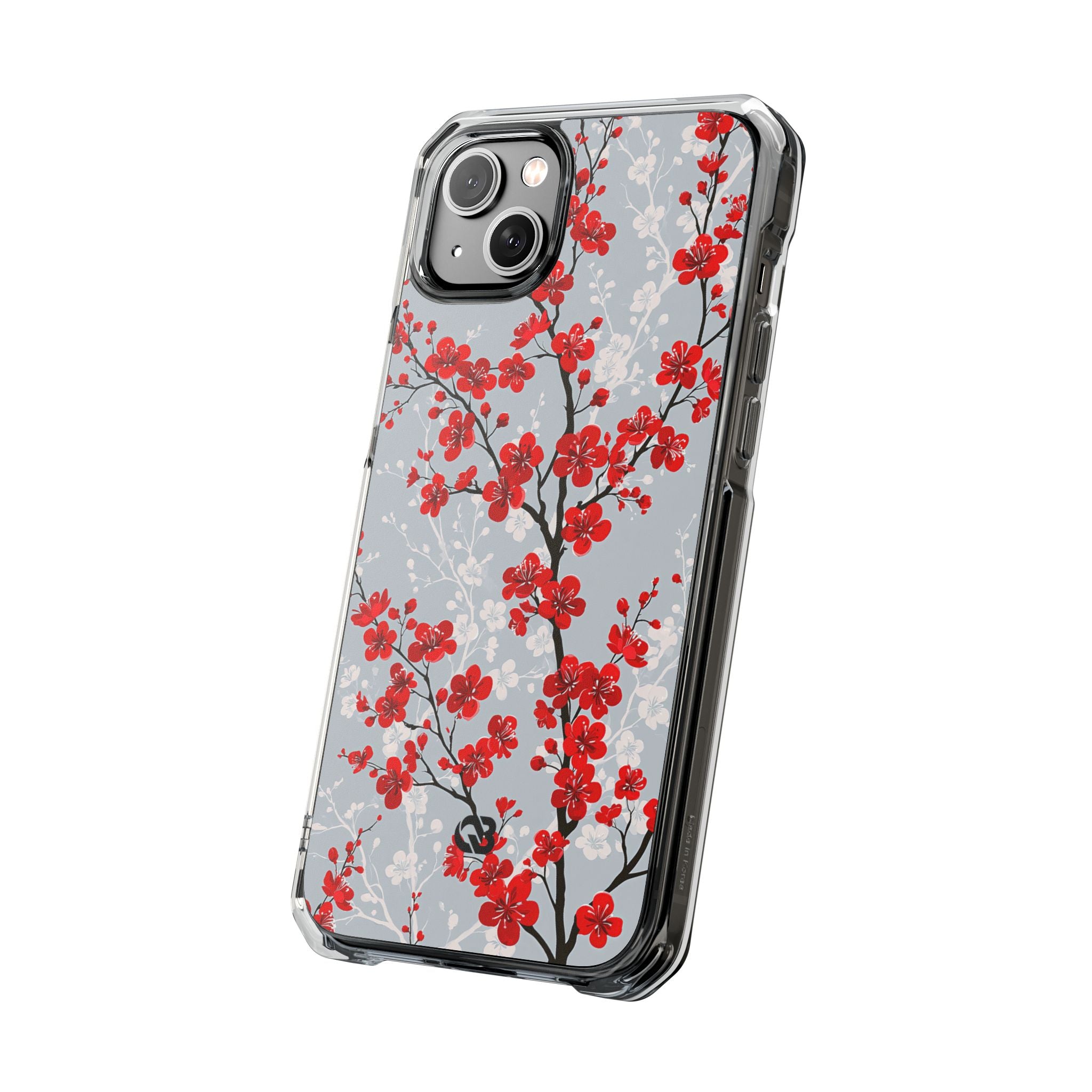 Grey Impact MagSafe Phone Case for iPhone - Crimson Sakura Slate