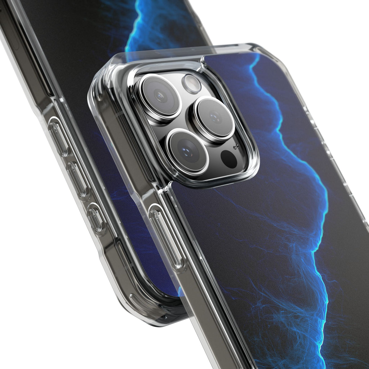 Electric Azure Drift · Clear Impact Magnetic Phone Case for iPhone · Blue