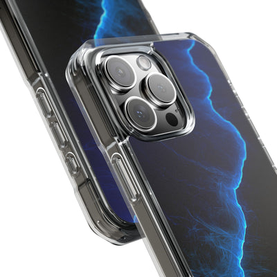 Electric Azure Drift · Clear Impact Magnetic Phone Case for iPhone · Blue