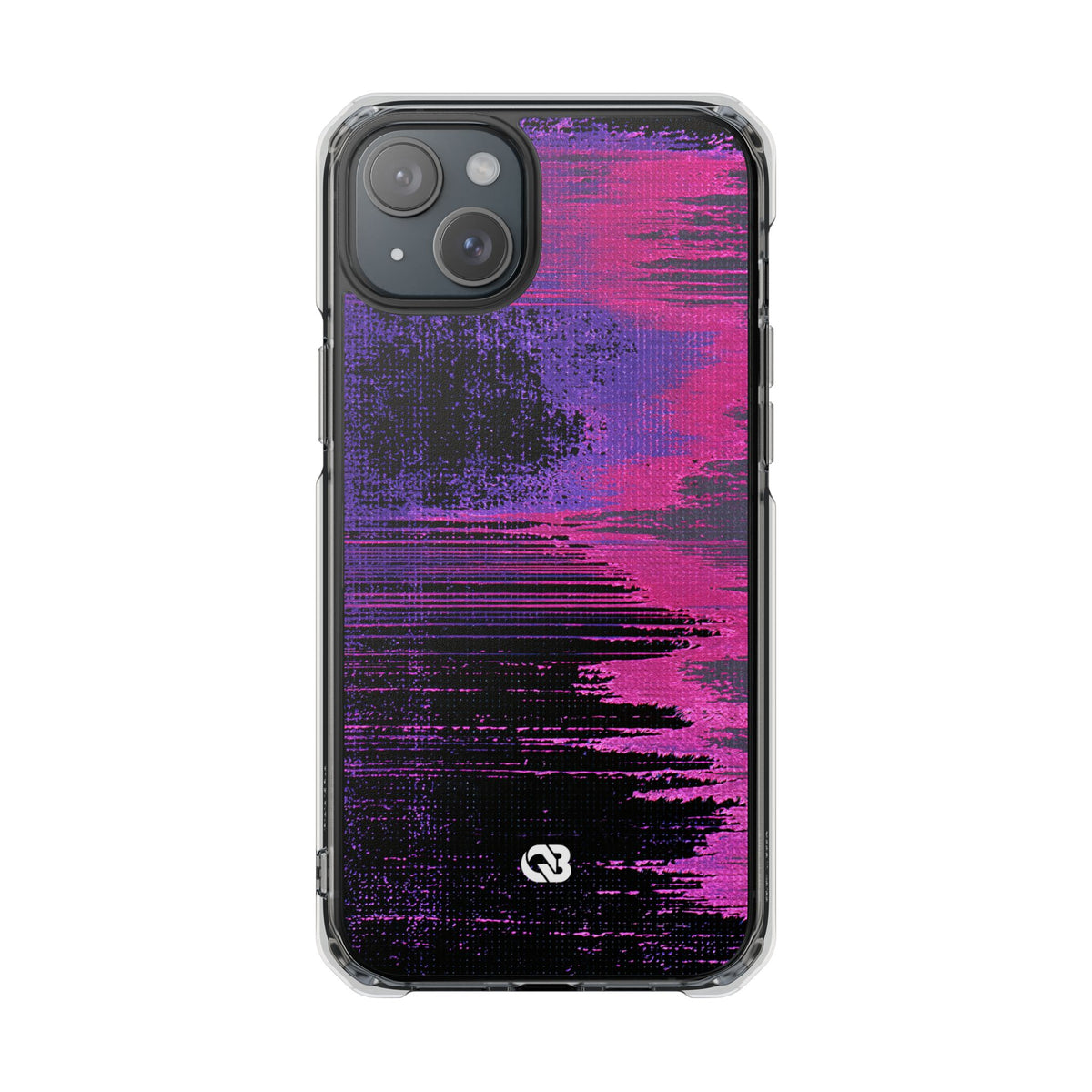 Neon Signal Shift · Clear Impact Magnetic Phone Case for iPhone · Purple