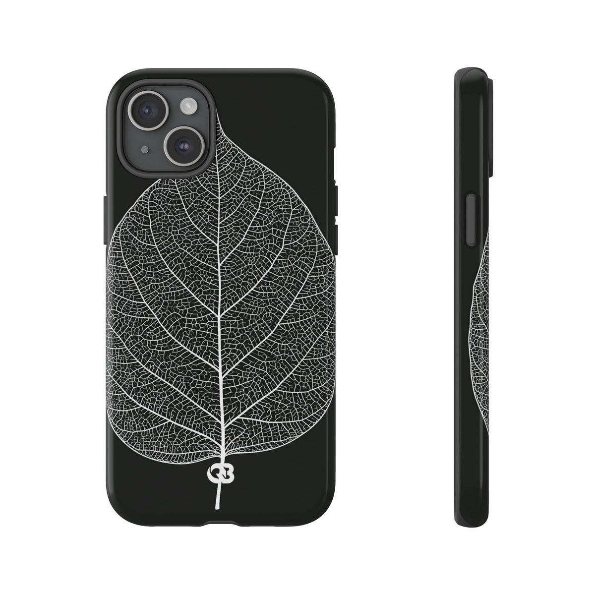 Monochrome Leaf Skeleton · Tough Phone Case for iPhone · Black