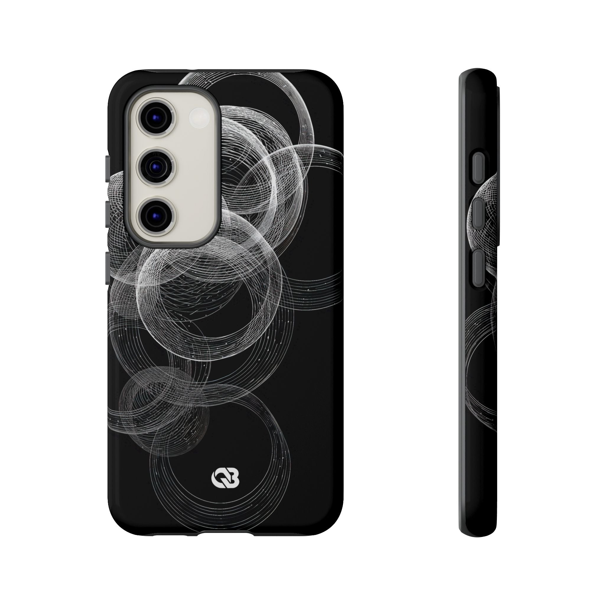 Black Tough Phone Case for Samsung - Kinetic Wireframe Orbit