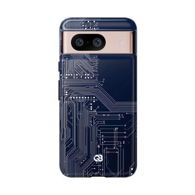 Blue Tough Phone Case for Google Pixel - Cobalt Data Stream