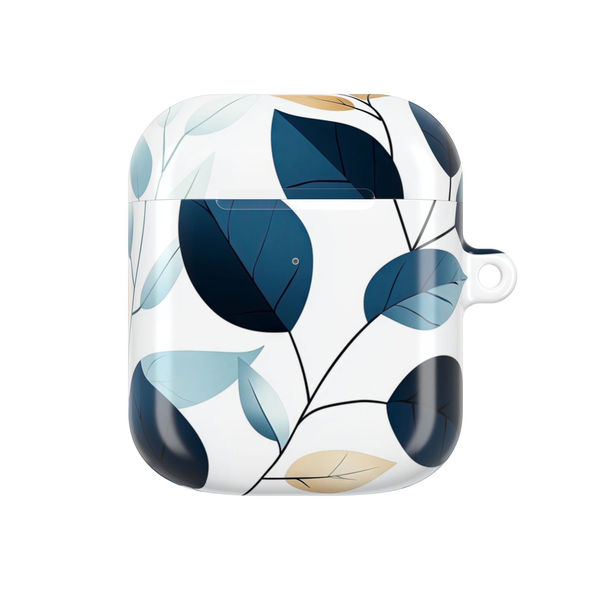 Navy Leaf Veins - AirPods Case