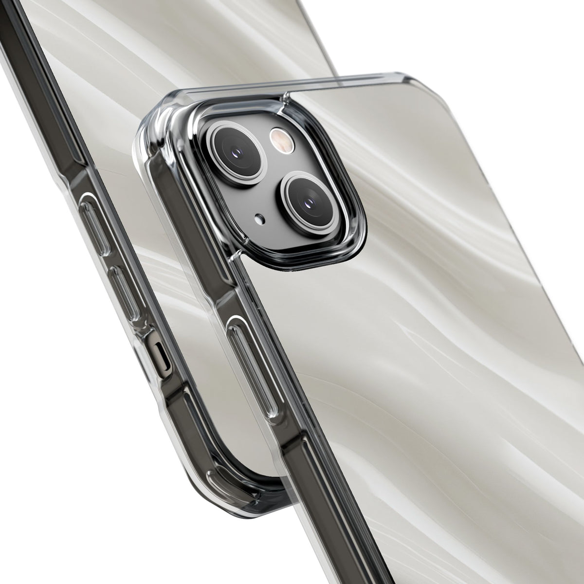 Liquid Enamel Fold · Clear Impact Magnetic Phone Case for iPhone ·  White