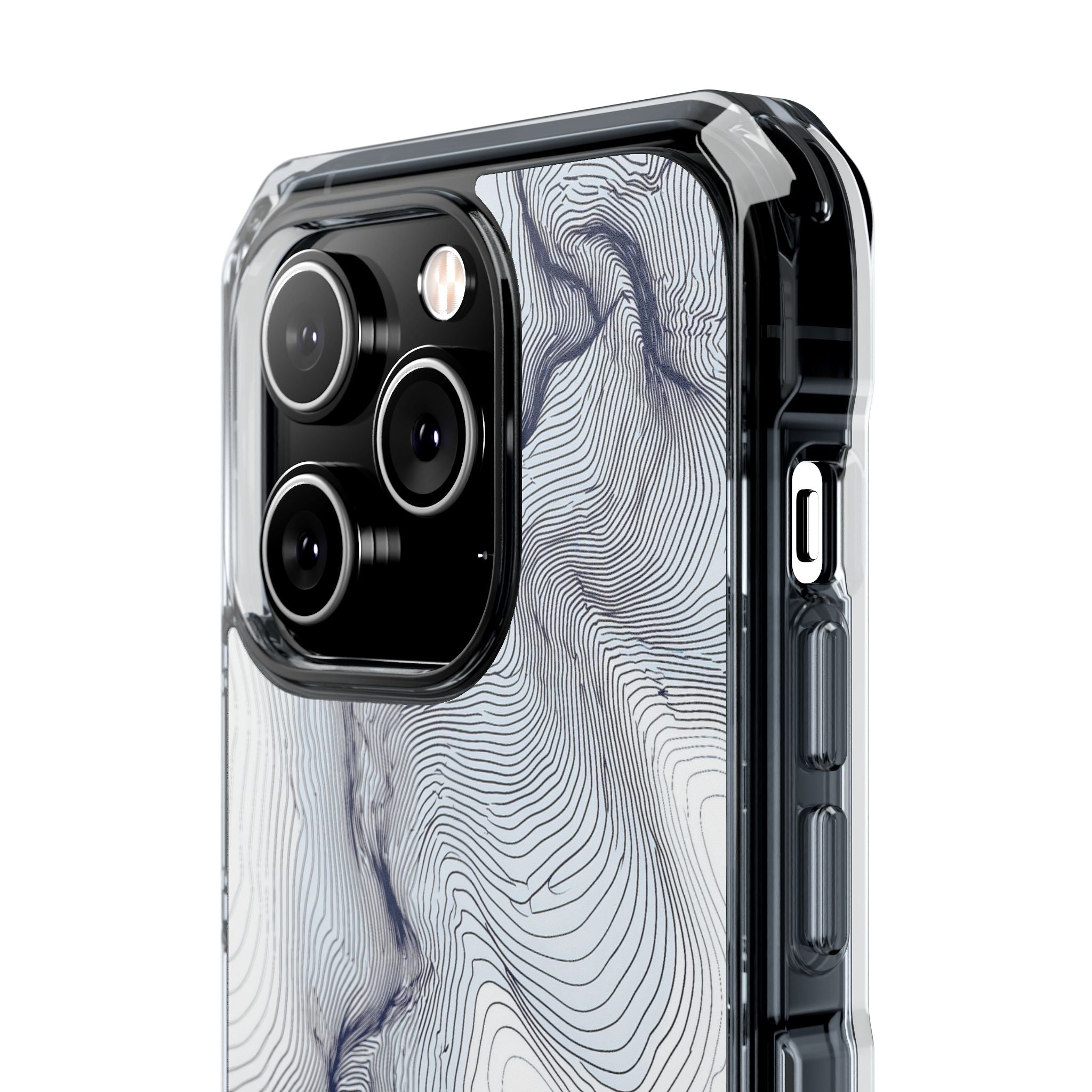 White Impact MagSafe Phone Case for iPhone - Nordic Ridge Topo