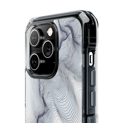 White Impact MagSafe Phone Case for iPhone - Nordic Ridge Topo
