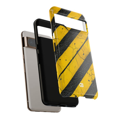 Cracked Hazard Stripes · Tough Phone Case for Google Pixel