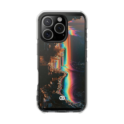 Prismatic Circuit · Clear Impact Magnetic Phone Case for iPhone · Black
