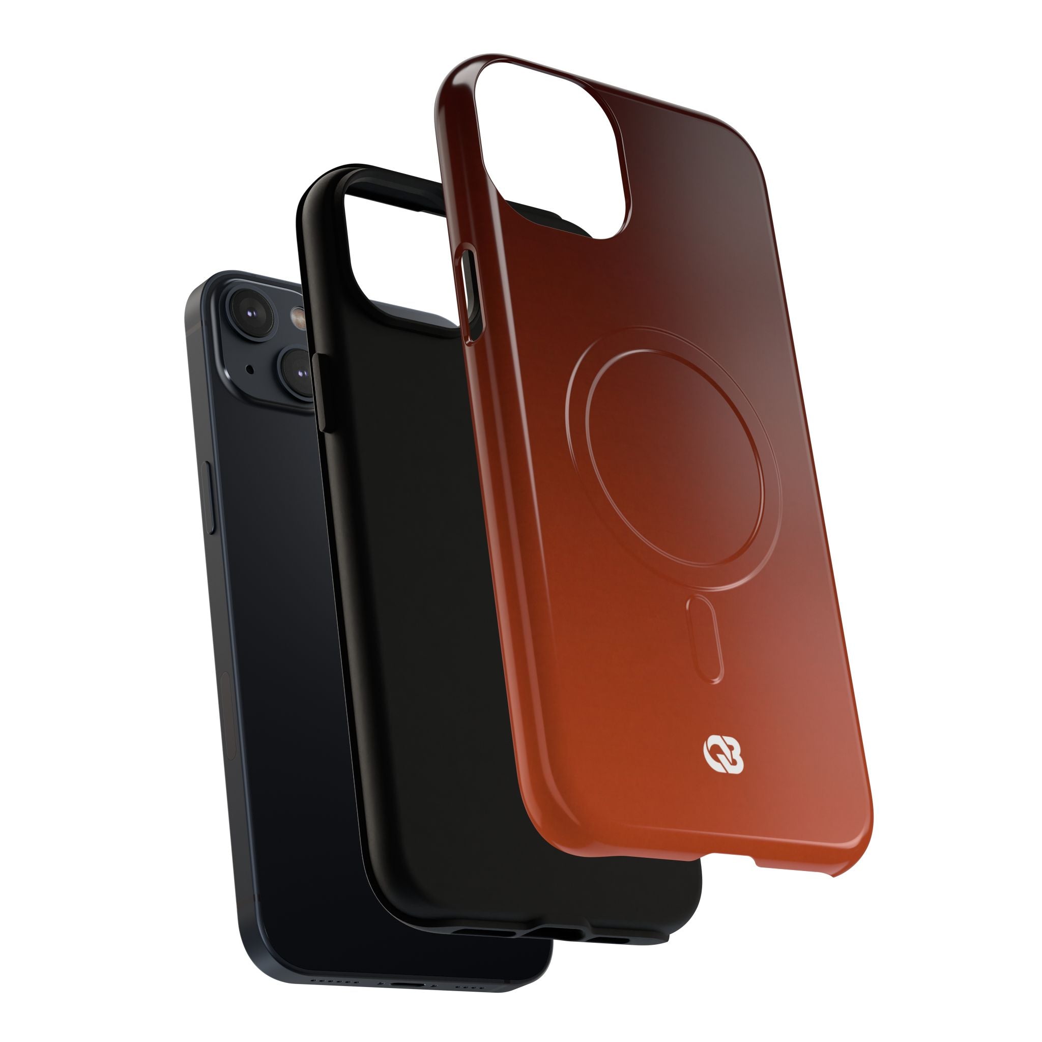Orange Tough 2.0 Magsafe Phone Case for iPhone - Obsidian Ember Fade