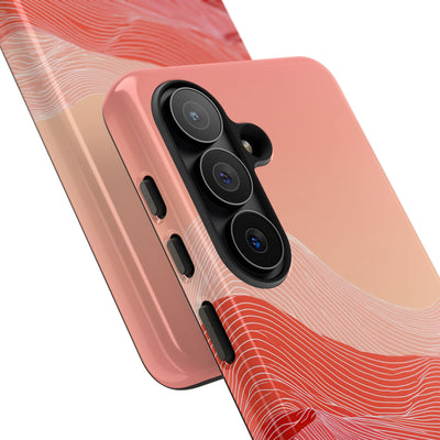 Red Tough Phone Case for Samsung - Crimson Ridge Contour