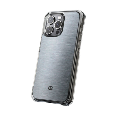 Brushed Aluminum · Clear Impact Magnetic Phone Case for iPhone ·  Silver