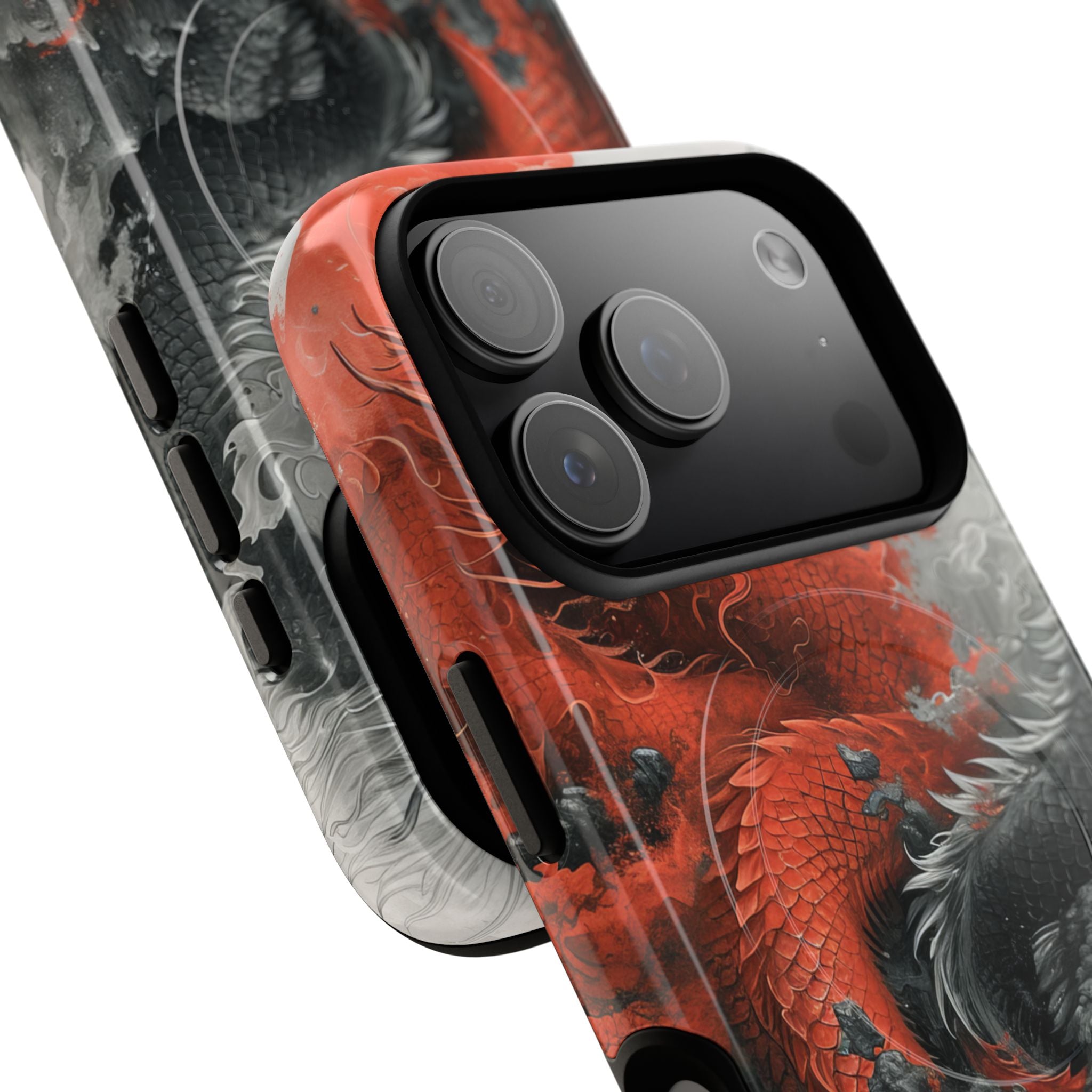 Twin Dragons Crimson iPhone 17 Pro Case - Tough+ - CASE•BOB