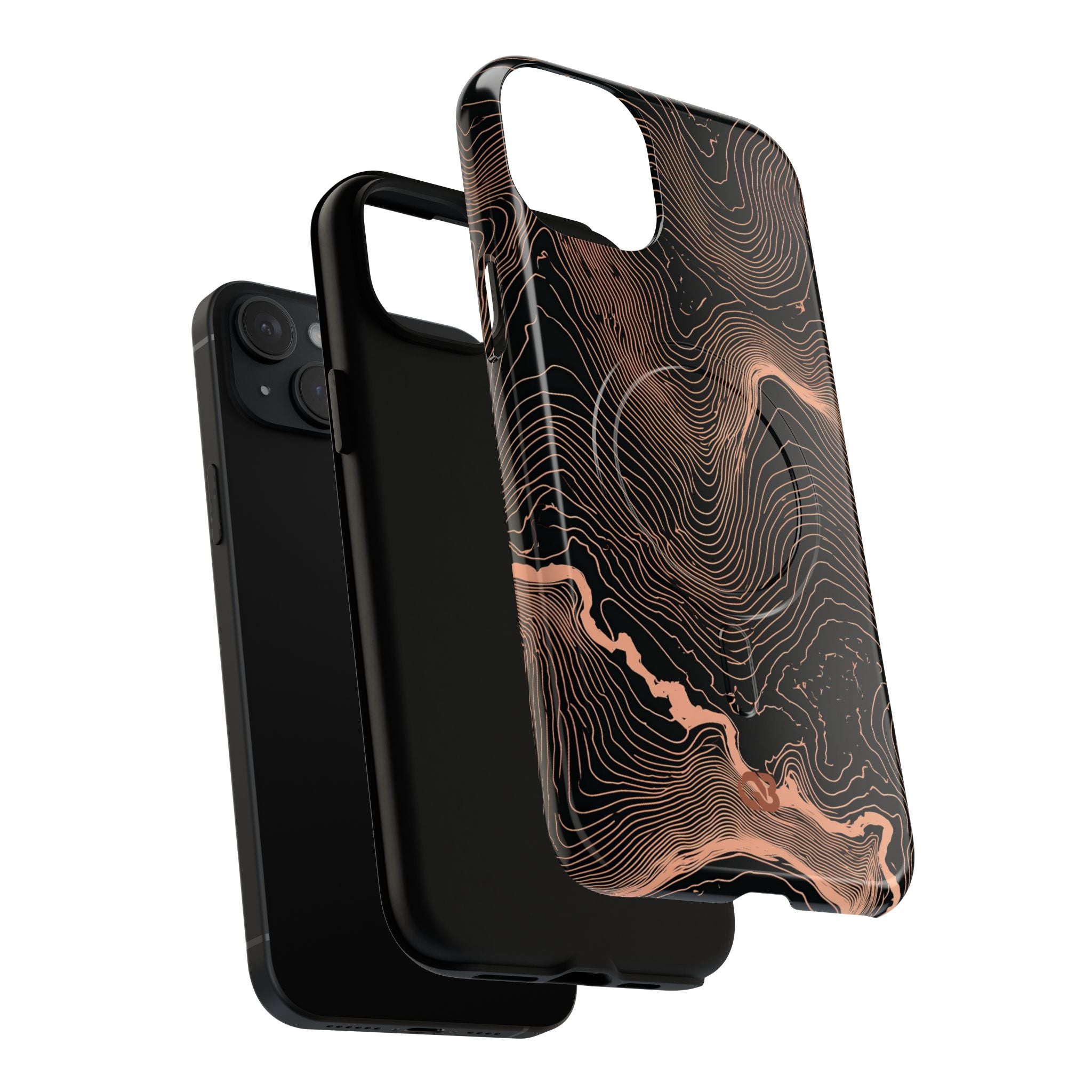 Orange Tough 2.0 Magsafe Phone Case for iPhone - Salmon Ridge Topo