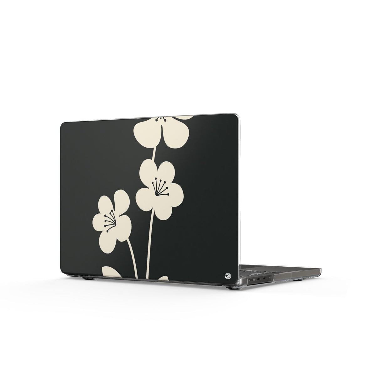 Nordic Blossom · Clear Hard Case for MacBook · Black