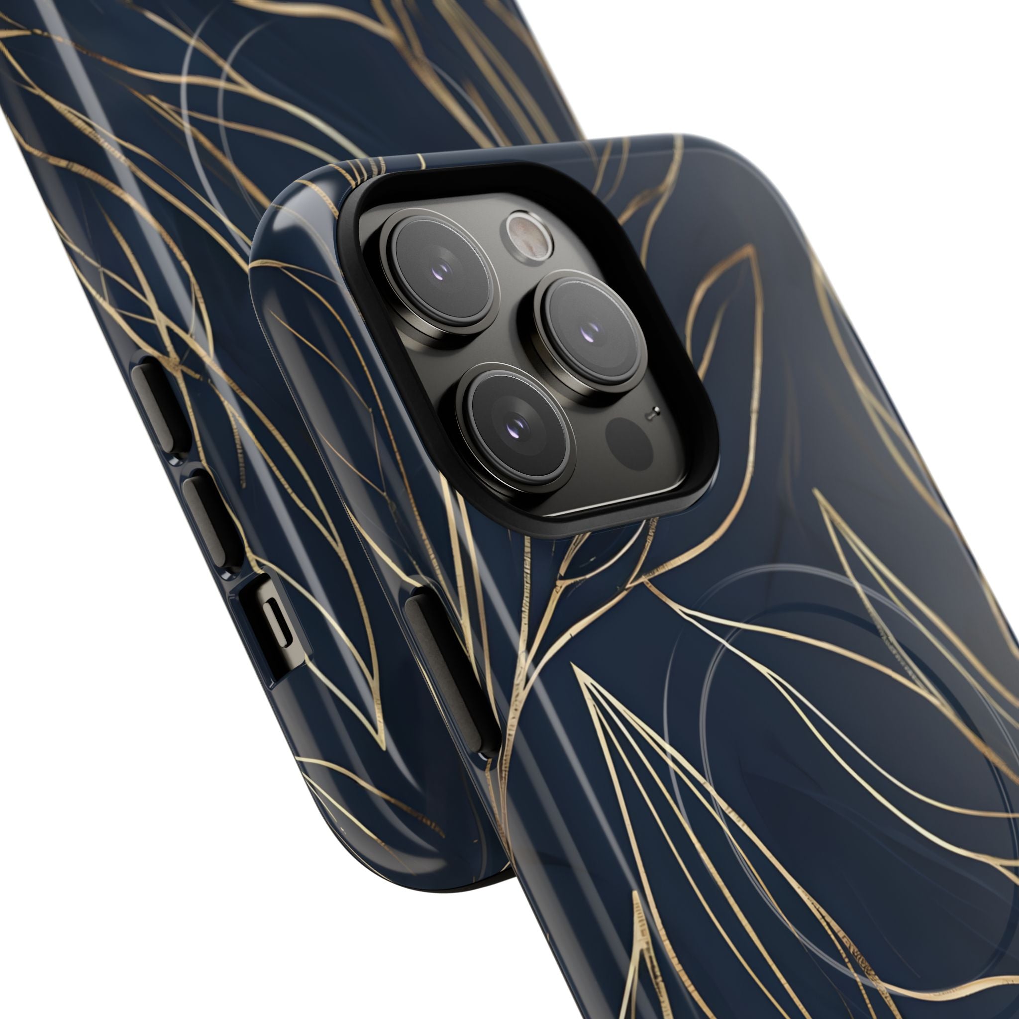 Gilded Navy Foliage · Tough+ Magsafe