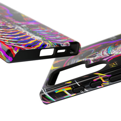 Neon Glitch Skeleton · Tough Handyhülle für Samsung
