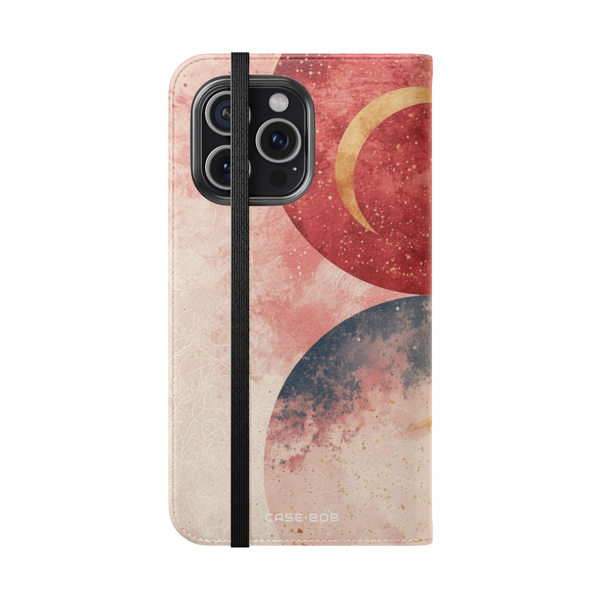 Guldne Halvmåner Karmesinrød - iPhone 15 Pro Max Cover - Pung