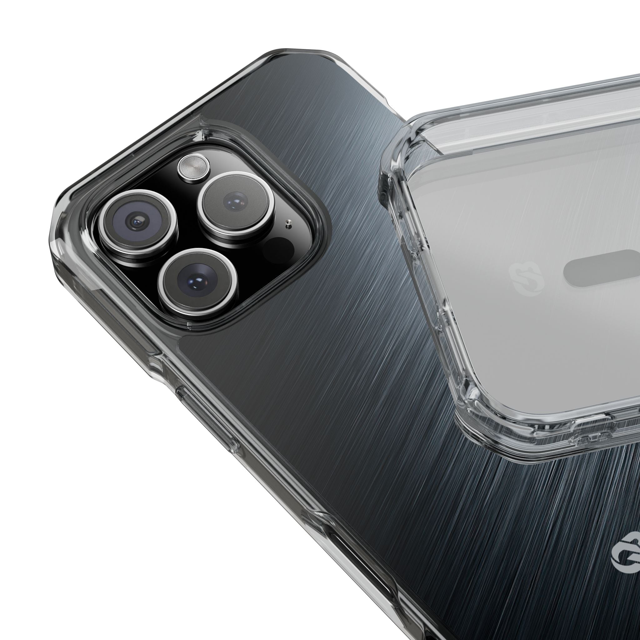 Grey Impact MagSafe Phone Case for iPhone - Charcoal Brushed Steel