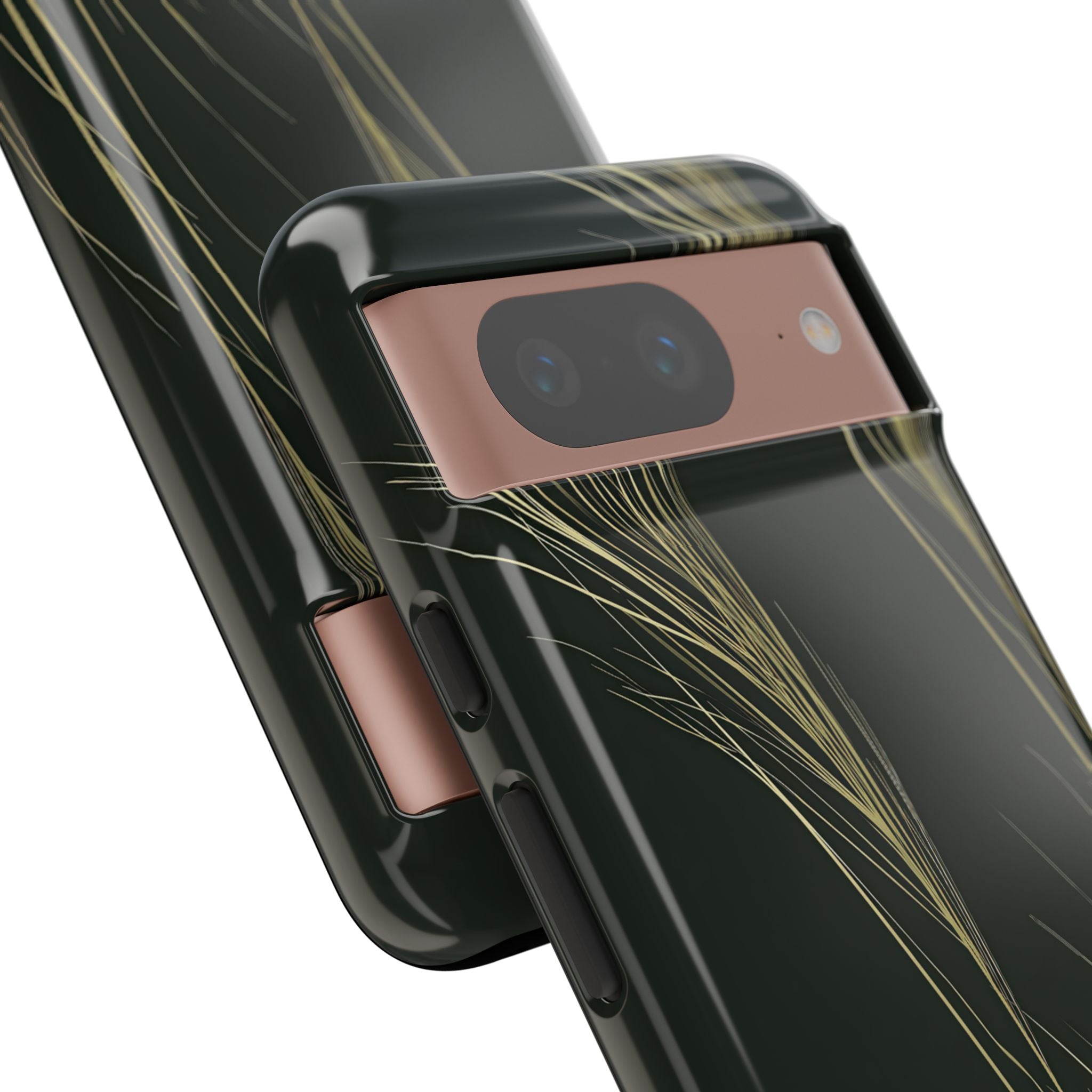 Green Tough Phone Case for Google Pixel - Midnight Gilded Grass