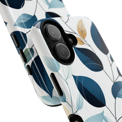 Navy Leaf Veins iPhone 17 Case - Tough+ - CASE•BOB