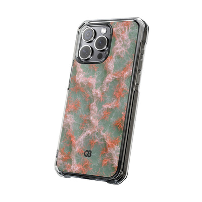Coral Pixel Matrix · Clear Impact Magnetic Phone Case for iPhone · Green
