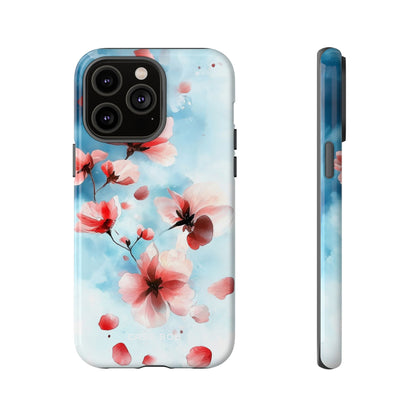 Pink Blossom Drift iPhone 14 Pro Max Cover - Tough