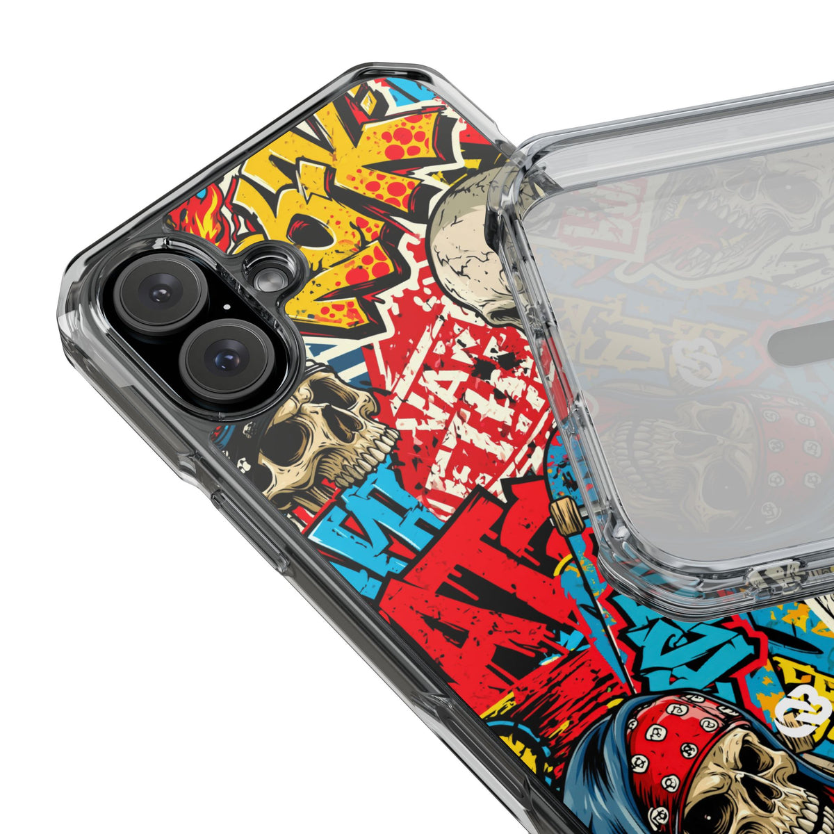 Skate Skull Riot · Clear Impact Magnetic Phone Case for iPhone · Red