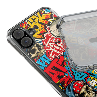 Skate Skull Riot · Clear Impact Magnetic Phone Case for iPhone · Red