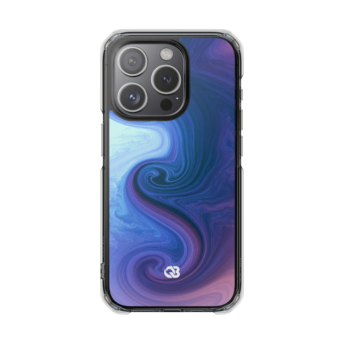 Azure Fluid Swirl · Clear Impact Magnetic Phone Case for iPhone · Blue