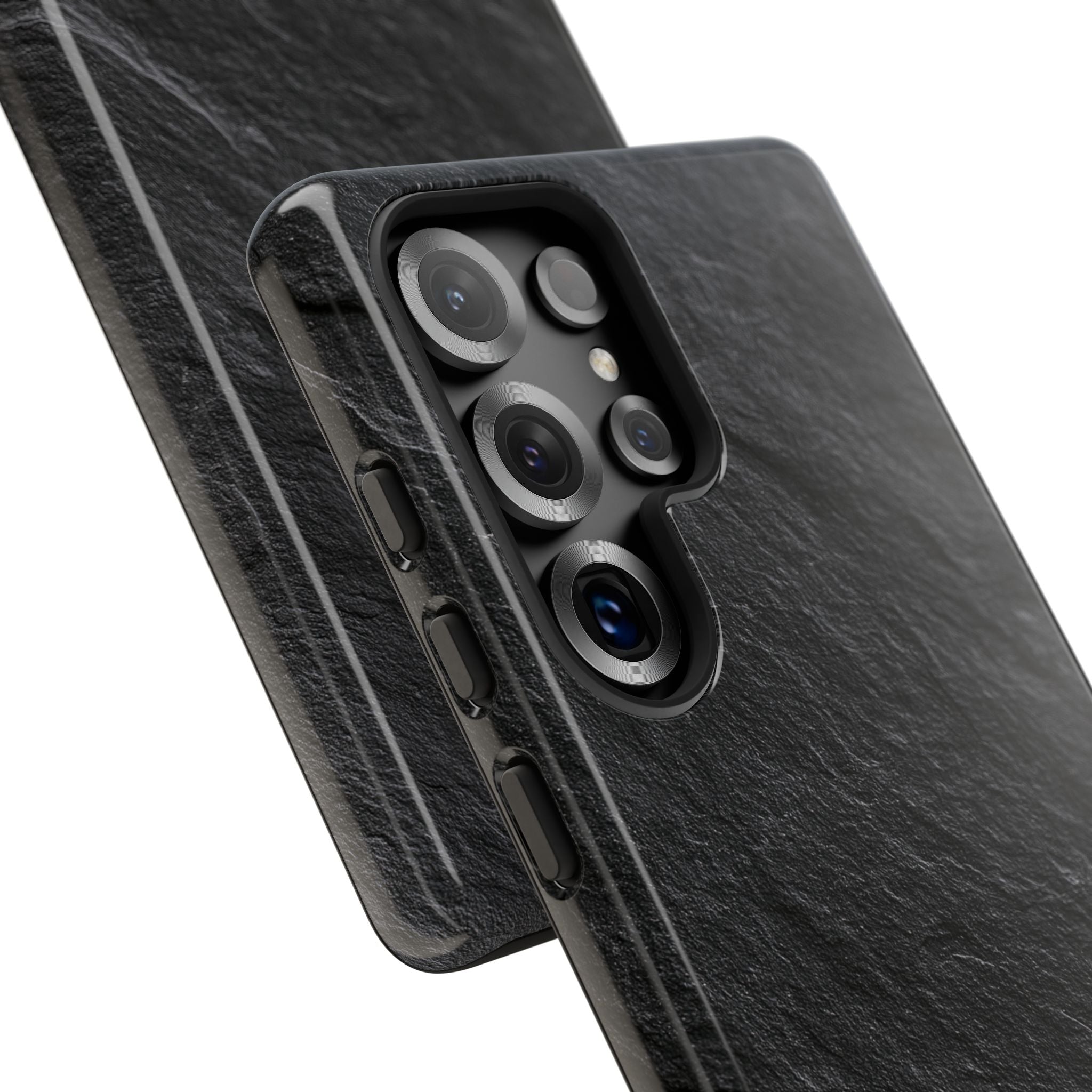 Black Tough Phone Case for Samsung - Raw Obsidian Slate